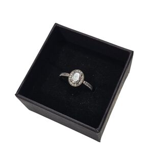 Pandora 925 Sterling Silver Clear Stone Halo Ring Size 52 US 6